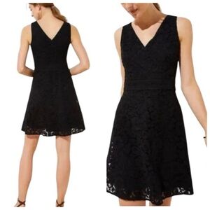 Ann Taylor Loft Black Lace Overlay Cocktail Dress Lined Size 8 NWT